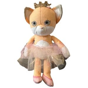 Mooshka Fox Cat Ballerina Plush Doll Rag Toy 11" Zapf Creations Orange Peach